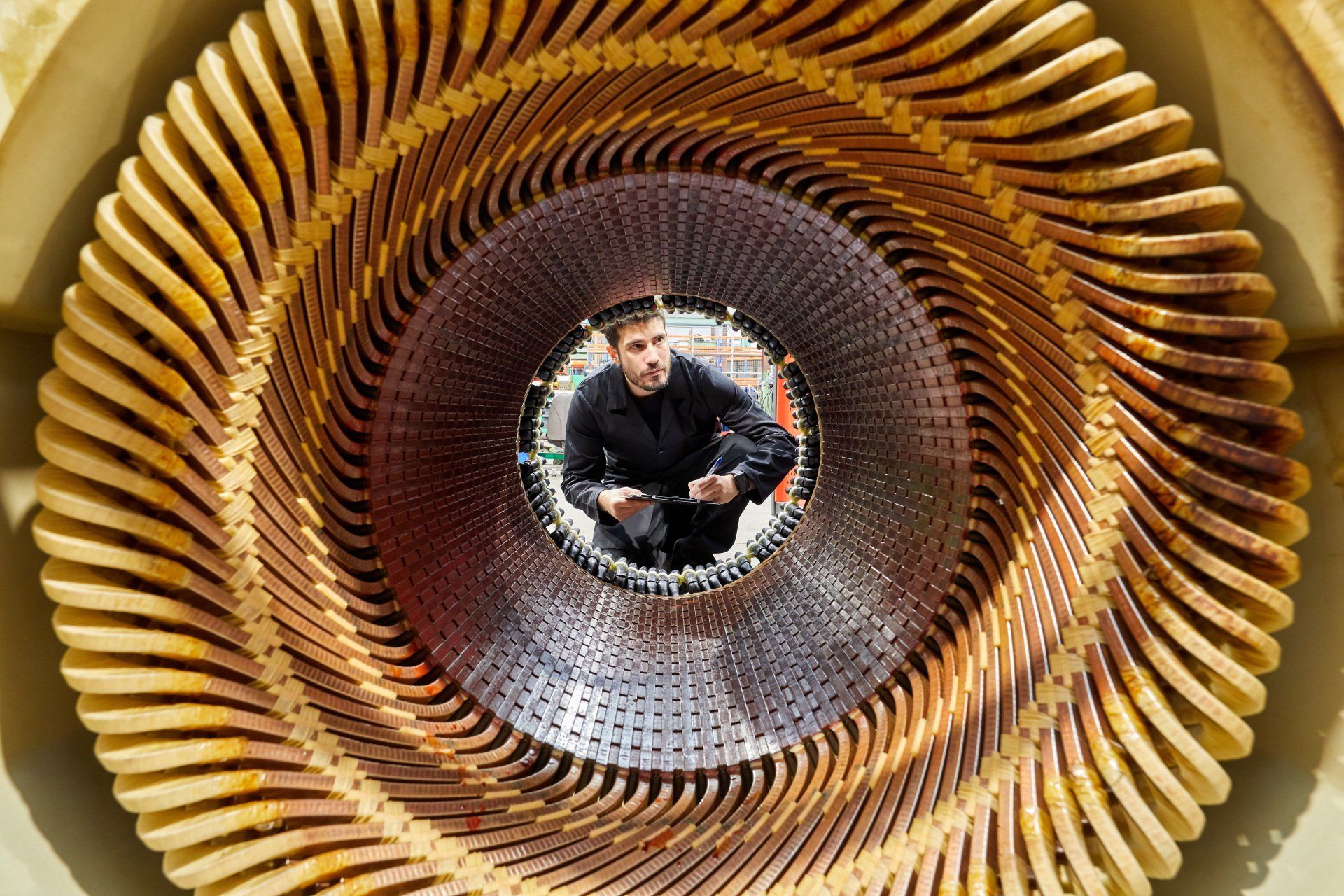 Inspección del interior de un estator